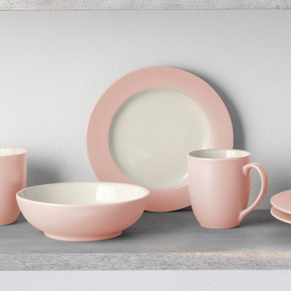 Noritake Colorwave Pink 16-Piece Rim (Pink) Stoneware Dinnerware
