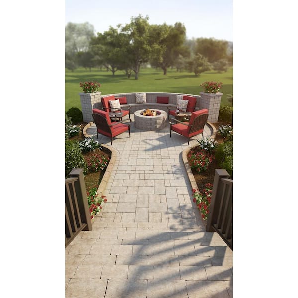 RumbleStone Medium 3.5 in. x 7 in. x 7 in. Cafe Concrete Garden Wall Block (144-Piece/24.5 sq. ft. /Pallet)