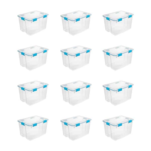 80 Qt. Plastic Home Storage Gasket Box Container in Clear (12-Pack)