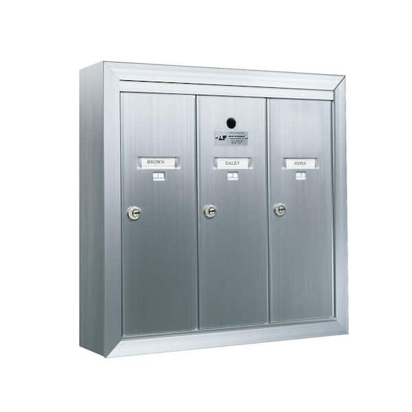 Florence 1250 Vertical Series 3-Compartment Aluminum Surface-Mount Mailbox
