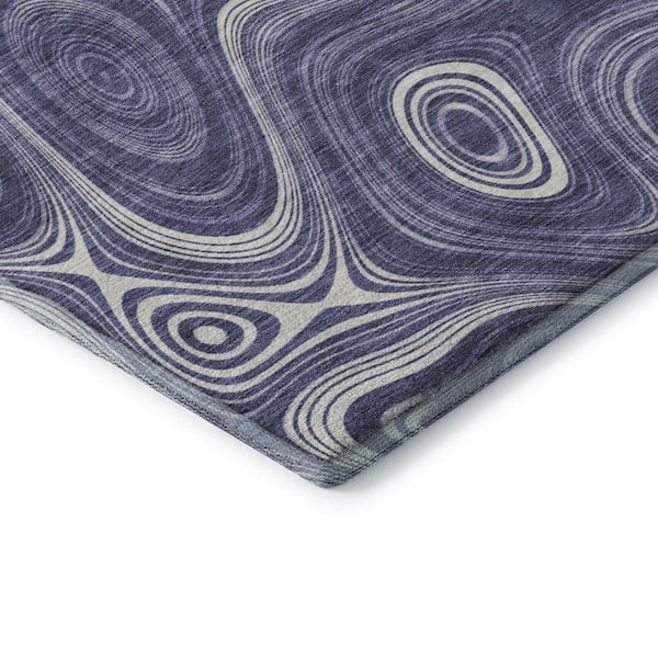 Mayfield Premium Machine Washable Abstract AMF2097 Plum 3 ft. x 5 ft. Area Rug