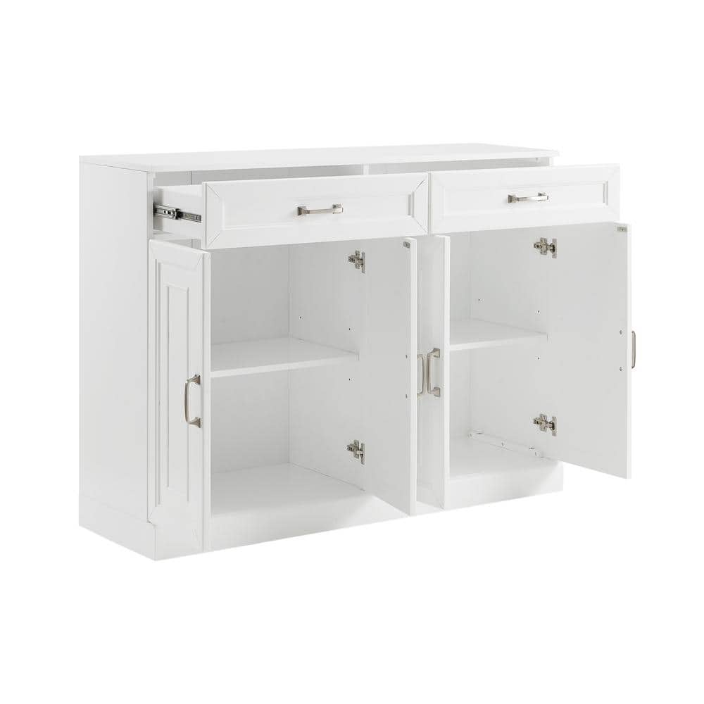 Stanton 53" White MDF and Birch Veneer Sideboard