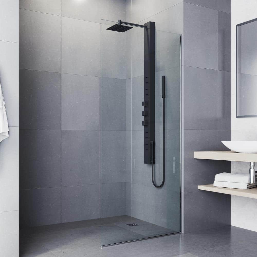 Matte Black 58" Shower Panel with Handheld and Jets
