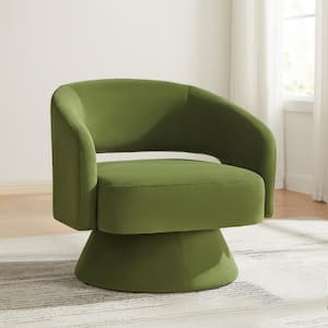 Muses Green Fabric Swivel Accent Arm Chair