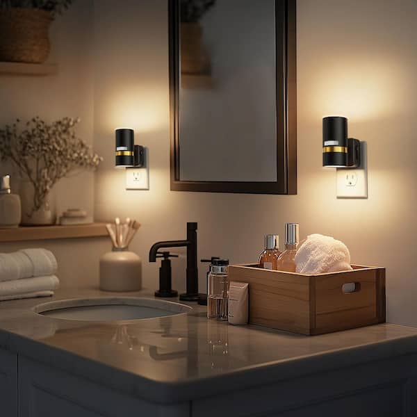 LED Motion Sensor Night Light, 3000K Dimmable Plug-In for Bedroom, Hallway, Bathroom, 2-Pack