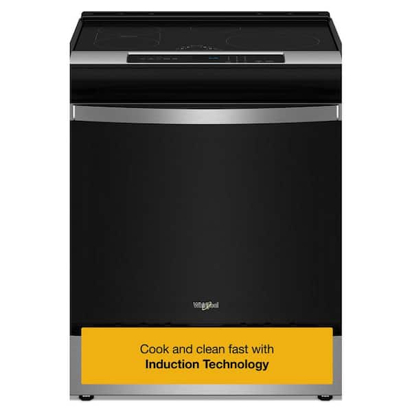 30 in. 4 Elements Slide-In Induction Range in Fingerprint Resistant Stainless Steel with No Preheat Air Fry