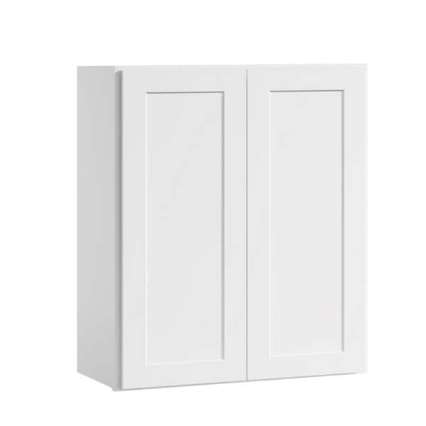 30 in. W x 12 in. D x 36 in. H in Shaker White Plywood Ready to Assemble Kitchen Wall Cabinet with Doors and Shelves