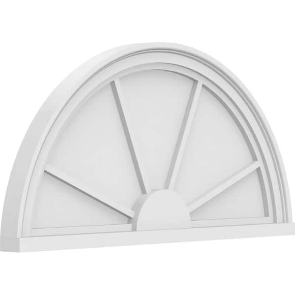 2 in. x 30 in. x 15 in. Half Round 4-Spoke Architectural Grade PVC Pediment Moulding