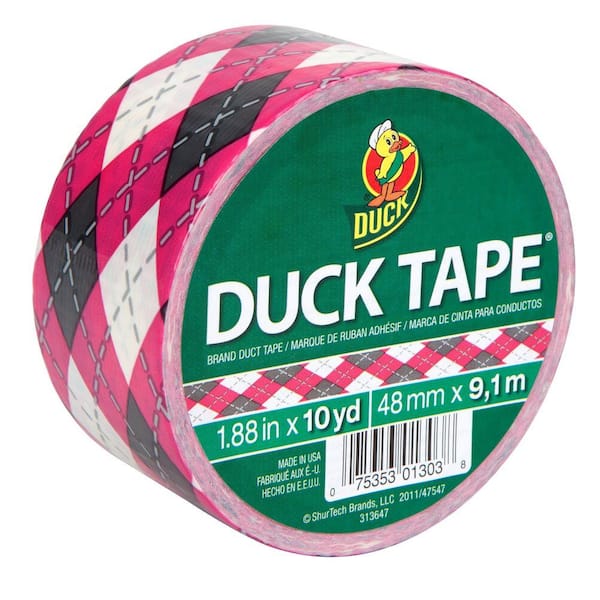 Duck 1.88 in. x 30 ft. Pink Argyle Tape (6-Pack)