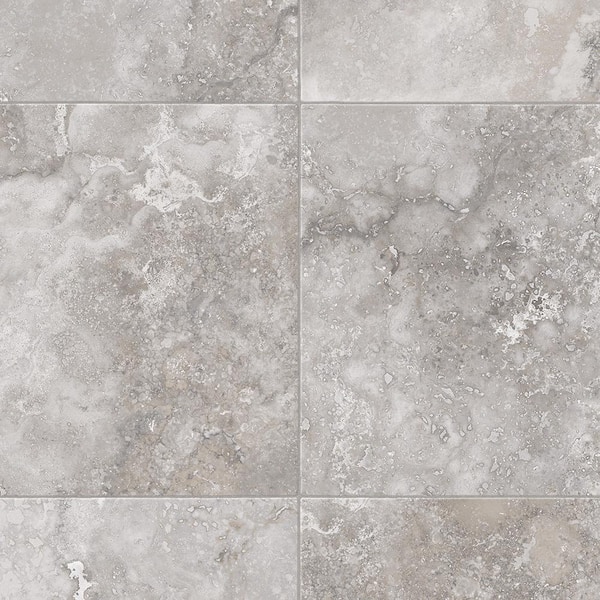 Take Home Sample Travertine Grey Vinyl Sheet - 6 in. x 9 in.