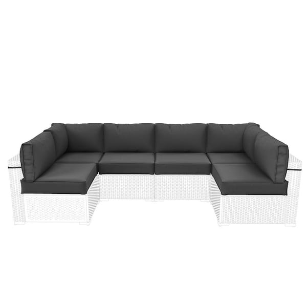 WNP 26 in. x 26 in. x 5 in. (14-Piece) Deep Seating Outdoor Lounge Chair Sectional Cushion Grey