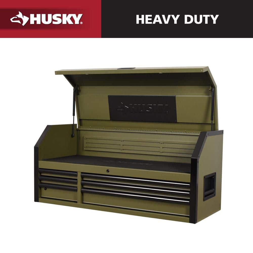 Husky Heavy Duty 52 in. W 6-Drawer Matte Army Green Top Tool Chest