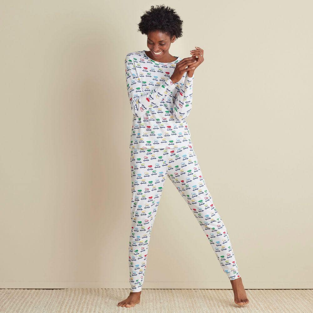 Company Cotton Printed Peruvian Family Sleepwear Women's Medium Multi Pajama Set