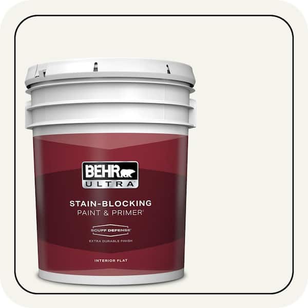 BEHR ULTRA 5 gal. #75 Polar Bear Extra-Durable Flat Interior Paint & Primer