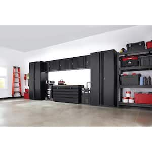 8-Piece Pro Duty Welded Steel Garage Storage System in Black LINE-X Coating (184 in. W x 81 in. H x 24 in. D)