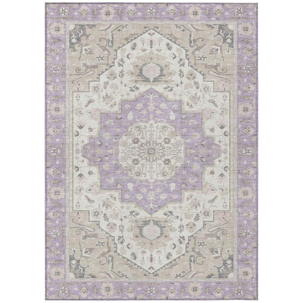 Chantille Machine Washable Indoor/Outdoor Abstract ACN2674 Lavender 8 ft. x 10 ft. Area Rug