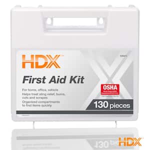 130-Piece Plastic OSHA First Aid Kit
