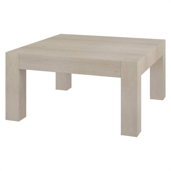 Hudson&Canal Langston 34 Wide Square Coffee Table in Alder White