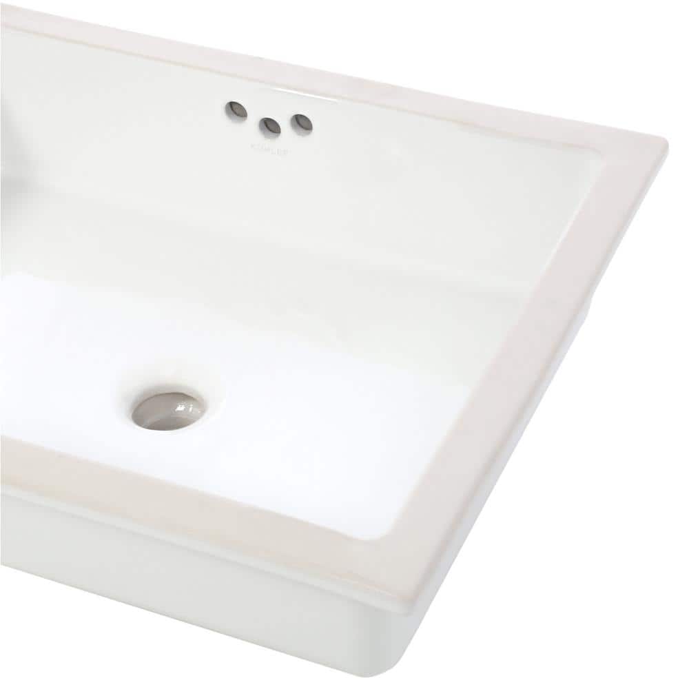 Kathryn White Rectangular Ceramic Undermount Bathroom Sink