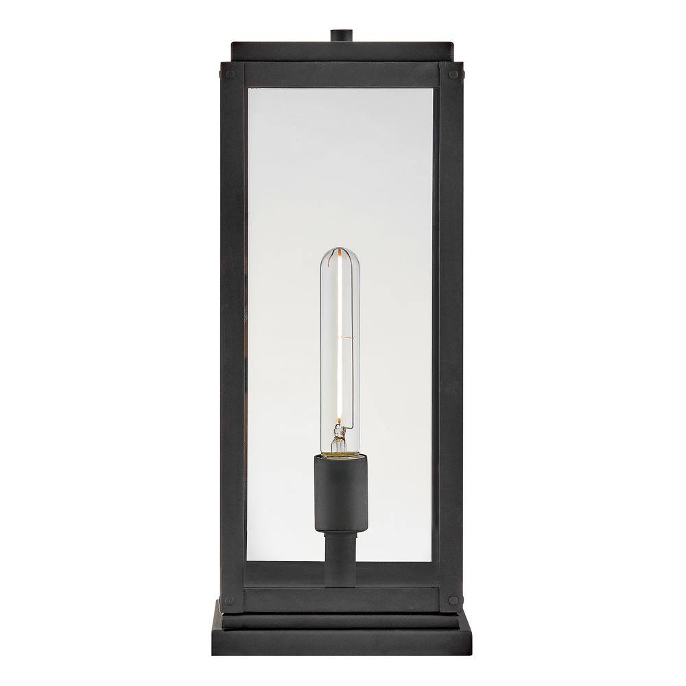 Max Black Aluminum and Clear Glass Outdoor Post Light