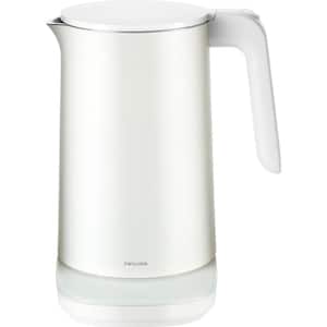 Enfinigy 1.5 Litter, 6 cups, Stainless Steel Electric Kettle Pro, Tea Kettle, White