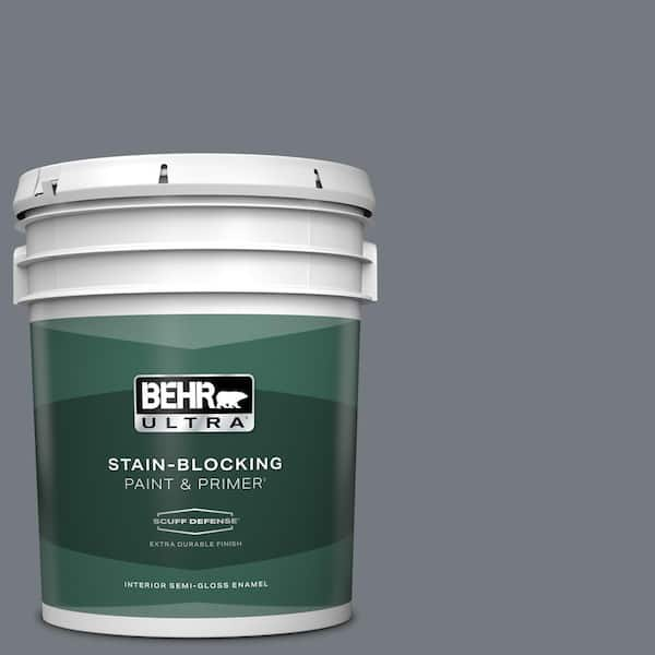 BEHR ULTRA 5 gal. #N510-5 Liquid Mercury color Extra Durable Semi-Gloss Enamel Interior Paint & Primer