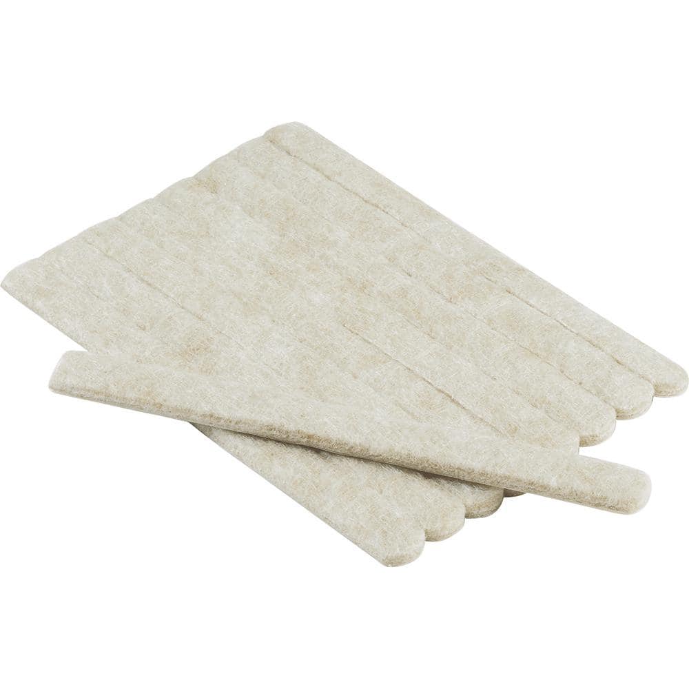 1/2 in. x 58 in. Beige Felt Strip Heavy-Duty Self-Adhesive Furniture Pads  (2-Pack)