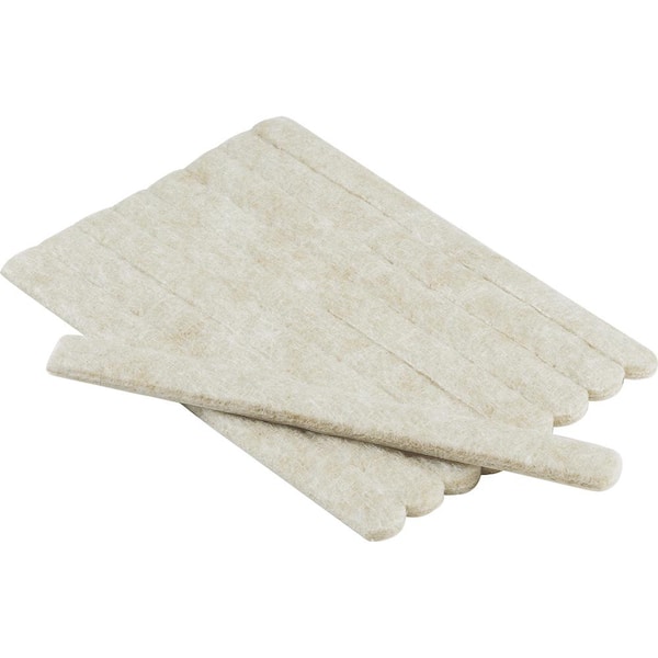 Everbilt 1/2 in. x 6 in. Heavy-Duty Beige Felt Strips (9-Pack)