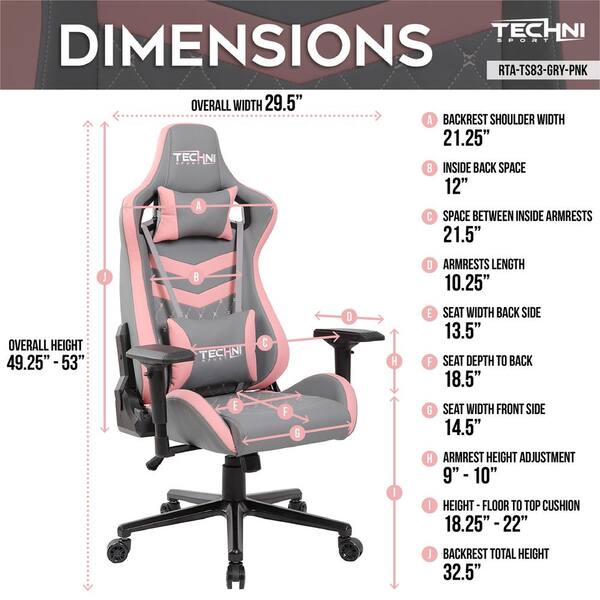 techni gaming chair pink