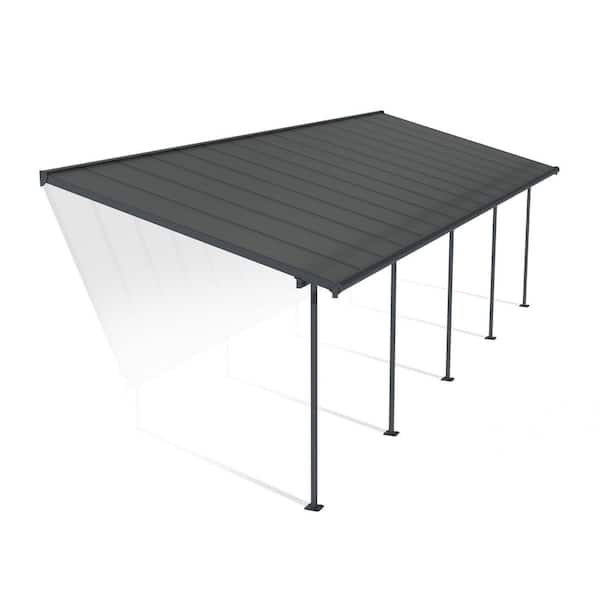 Sierra 10 ft. x 30 ft. Gray/Gray Aluminum Patio Cover