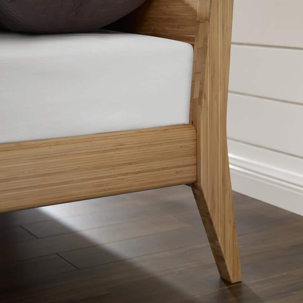 Eco Ridge Willow Honey-Gold King Bamboo Upholstered Bed with Slats