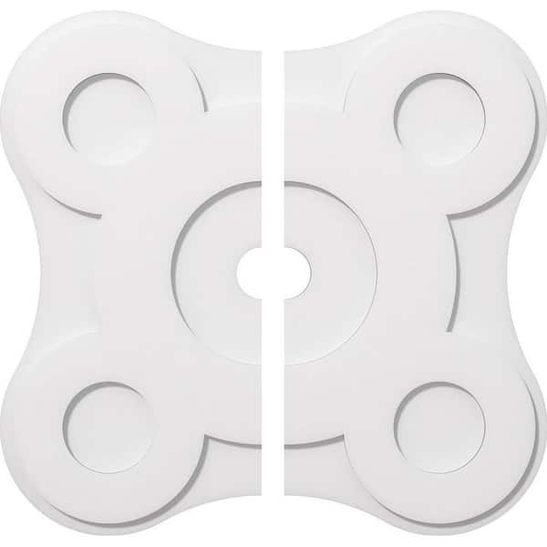 Ekena Millwork 1 in. P X 10-1/2 in. C X 30 in. OD X 3 in. ID Luna Architectural Grade PVC Contemporary Ceiling Medallion, Two Piece