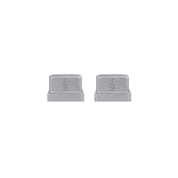 1/2 in. Black Iron Square Cap (2-Pack)