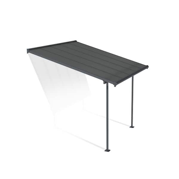 Sierra 10 ft. x 10 ft. Gray/Gray Aluminum Patio Cover