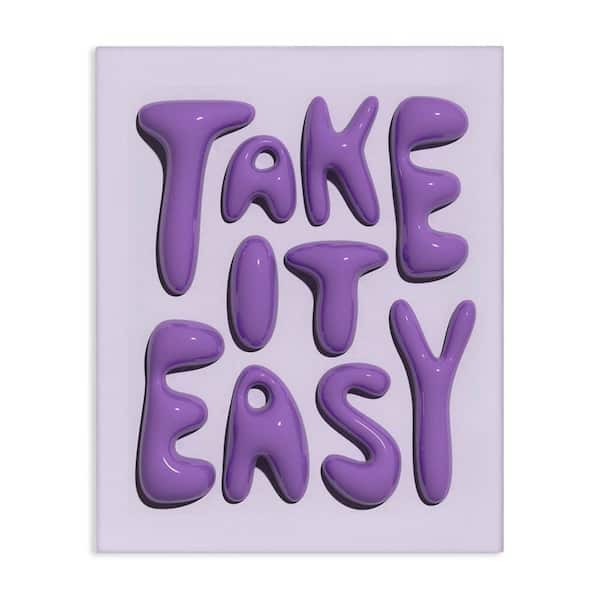 Stupell Industries Take It Easy Letters by Victoria Barnes Unframed Typography Graphic Art Print 48 in. x 36 in.