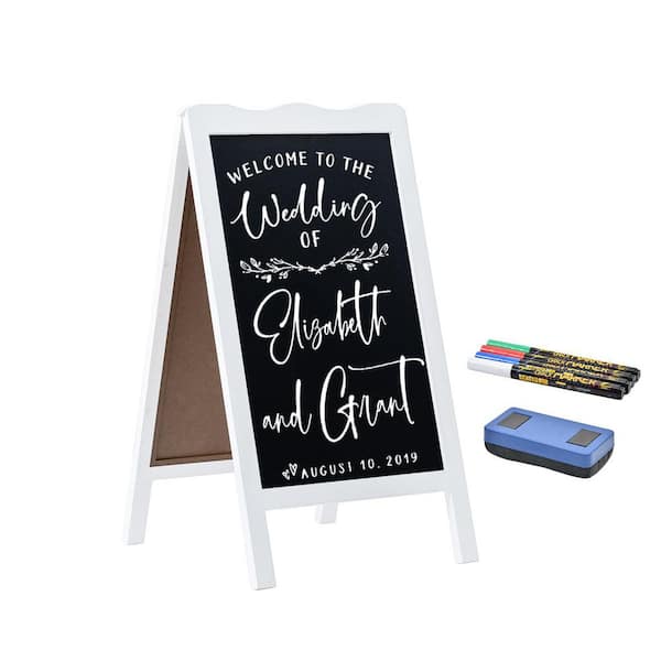 Afoxsos Double Sided Standing Magnetic Chalkboard Sign A-Frame