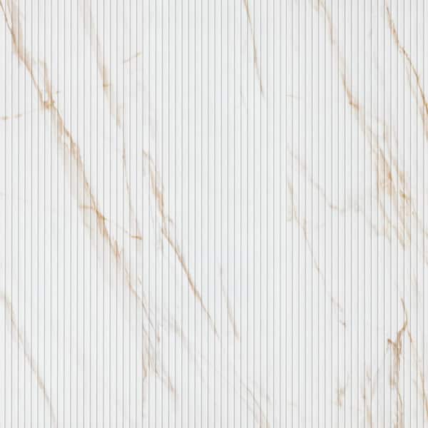 Urban Bamboo Marmi Gold 16 in. x 48 in. Satin Ceramic Fluted Wall Tile (15.51 sq. ft./Case)