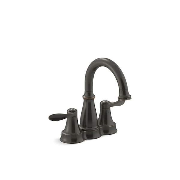 KOHLER Bellera 4 in. Centerset Double-Handle Bathroom Faucet in Oil Rubbed Bronze