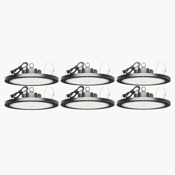 UFO LED High Bay Light - 6-Pc (250W, 35000lm, 5000K) Dimmable High Bay Shop Light for Garage Factory Workshop