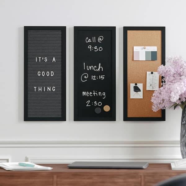 MARTHA STEWART Black Woodgrain 18"W x .75"D x 8"H Wall Combo Board