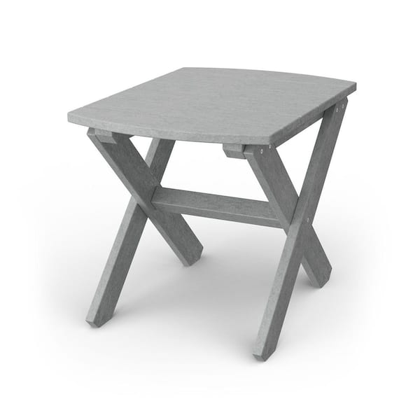 Wildridge Classic Light Gray HDPE Plastic Outdoor Rectangular Side Table