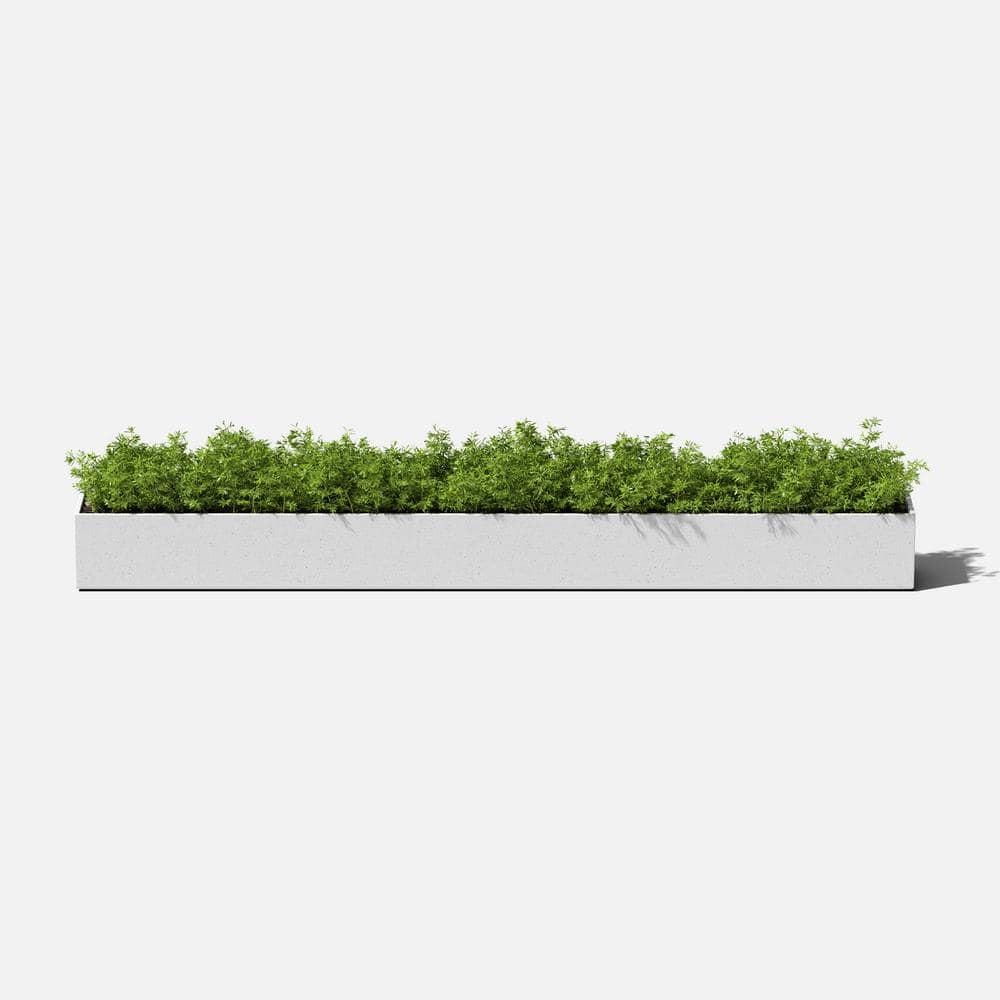 White Plastic-Stone Composite Indoor/Outdoor Planter Box, 32 Inch