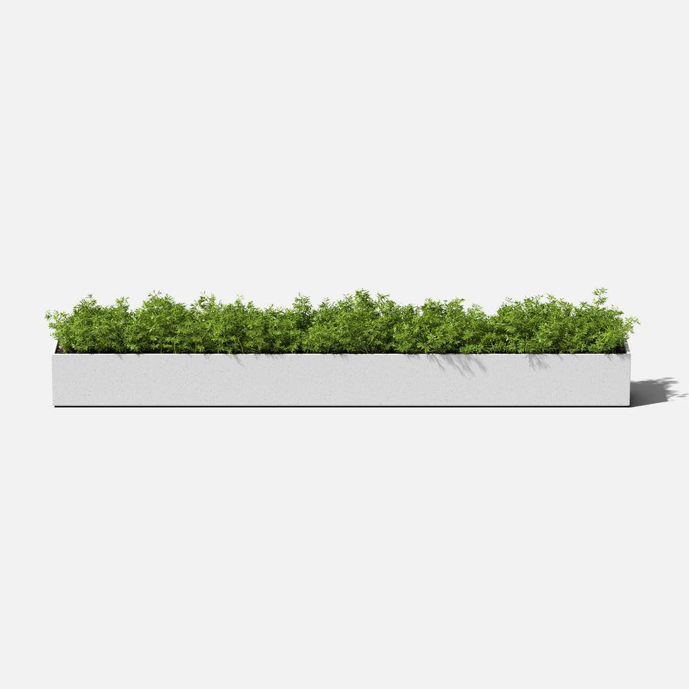 White Plastic-Stone Composite Indoor/Outdoor Planter Box, 32 Inch