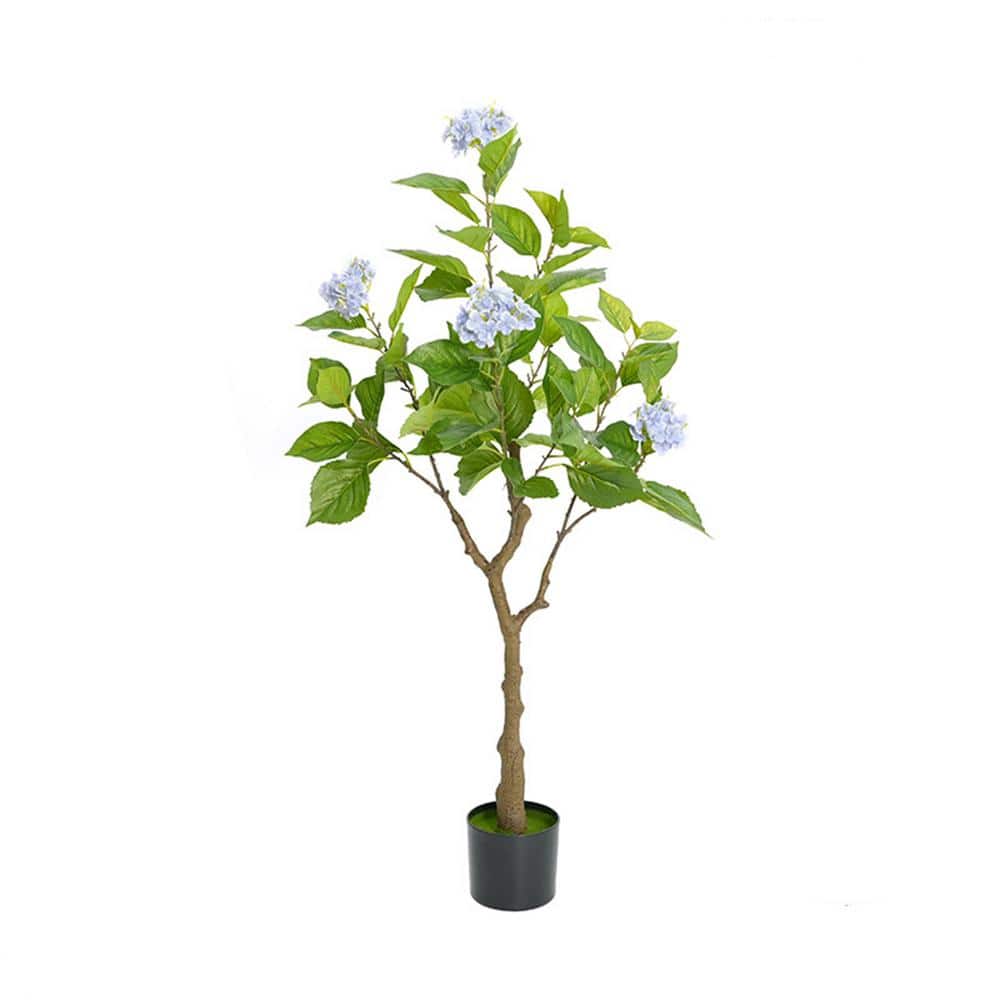 4 ft. Tall Artificial Hydrangea Flowers Tree, Fake Potted Decorative Hydran
