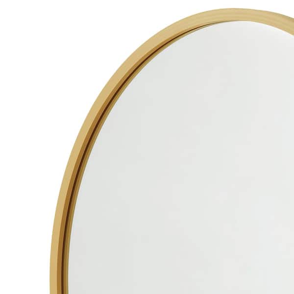 30 in. x 30 in. Rubber Framed Round Bathroom Vanity Mirror in Matte Gold 30 in. x 30 in. Rubber Framed Round Bathroom Vanity Mirror in Matte Gold