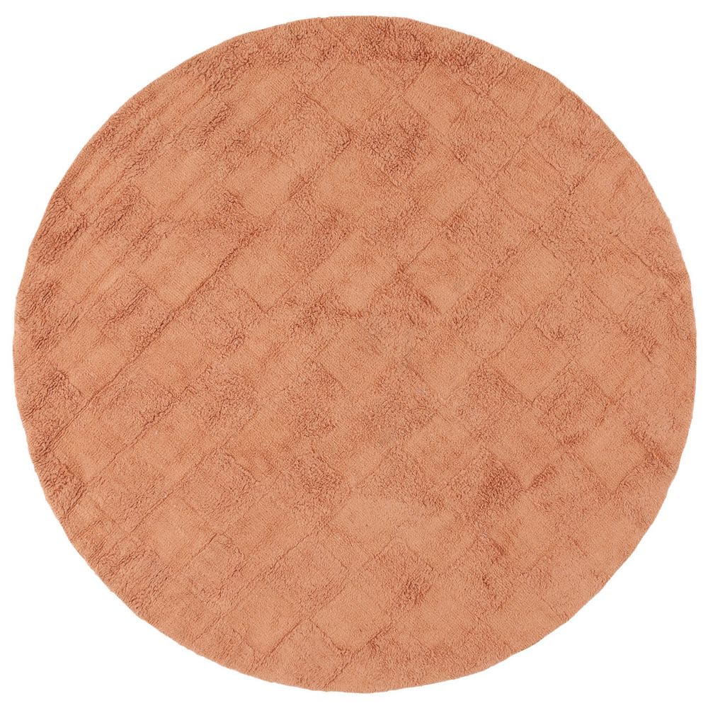 Easy Care 6 ft. x 6 ft. Rust High-Low Checkered Solid Round Area Rug price history on PriceWatchPro
