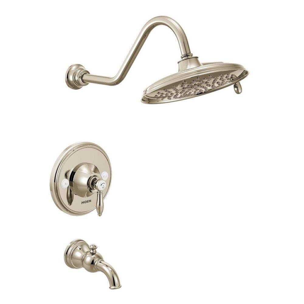 Weymouth 1 Handle Wall Mounted Tub & Shower Trim Kit with Spout in Polished Nickel (Valve Not Included) price history on PriceWatchPro