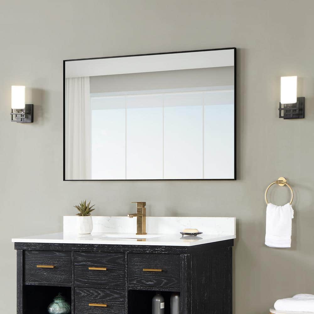 Elegant 48" Silver and Gold Aluminum Bathroom Vanity Mirror