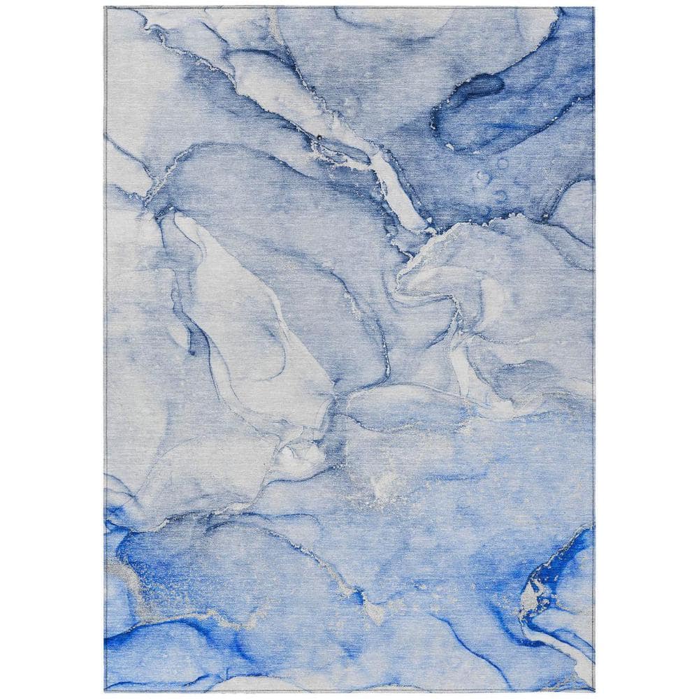 Navy Blue 3 ft. x 5 ft. Woven Abstract Polyester Rectangle Indoor/Outdoor Area Rug price history on PriceWatchPro