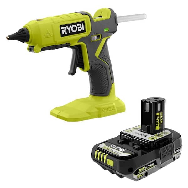 ONE+ 18V Cordless Dual Temperature Glue Gun w/ 10 Glue Sticks and FREE 2.0 Ah HIGH PERFORMANCE Battery